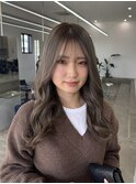 グレージュカラー10代20代30代韓国風巻き髪