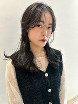 ユニバイリサ 天神大名店(uni by risa)&nbsp;★グレージュ 透明感 顔周りカット シースルーバング 暗めカラー