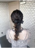 編みおろし　参列ヘア　お呼ばれヘア
