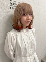 イロウ 山口どうもん店(IROW)&nbsp;ダブルカラー/ミディアムレイヤー/グレージュ/ブリーチ