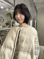 ブラウン(BROUN)&nbsp;レイヤーボブ顔まわりカットオリーブブラウン