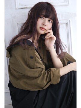 ヘアーメイクパウダー 天王寺寺田町店(Hair make powder) 韓国ヘア×大人ロング×前髪あり20代30代40代ラベンダー透明感