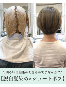 ウィロー(WILLOW) 【WILLOW京橋/都島】白髪ぼかしブリーチ×ショート(井下貴史)