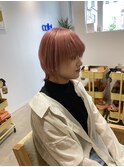 前髪/マチルダボブ/ピンクベージュ/インナーグレージュ/ピンク