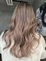 ブルックス ハイライト バレイヤージュ ロングレイヤー 顔周りレイヤー