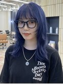 こだわり顔まわりレイヤーとブルーパープルカラーで個性的に