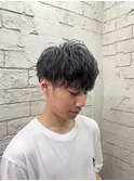 刈り上げマッシュ束感ニュアンスパーマダークアッシュ所沢練馬