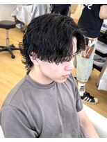 ビカム 名駅(become)&nbsp;メンズ波巻きツイスパミニウルフ縦落ちコンマバング名古屋パーマ