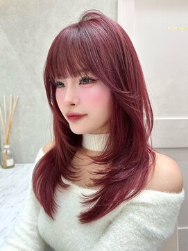 ロンド レア 天神大名店(Lond Le’a) 小顔に見せるヘア/ワンレン/ボブウルフ/ネビージュ/黒髪カタログ