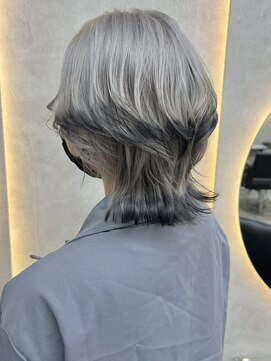 ルノン シェリー(LUNON cheliy) ホワイトグレージュミニウルフチェリーブラウンデジタルパーマ