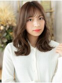 抜け感斜めバング韓国風巻きニュアンスパーマc6志木20代30代40代