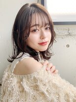 艶感セミディ前髪うる艶髪似合わせカット愛され#259f0628