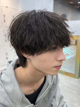 フィフス 栄(fifth) 緩めに◎ラフなカール感のシャドウパーマ×マッシュ