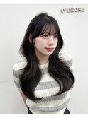 韓国ヘア　レイヤーカット　顔まわり