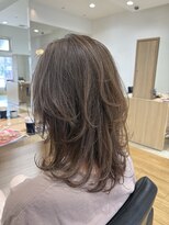 サラ 新宮店(SARA) 【新宮古賀】ミディアムレイヤー×白髪ボカシカラー40代50代