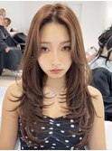 韓国ヘアーハッシュカットレイヤーカットハイライトカラー