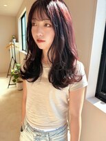 ヨンド(yond)&nbsp;ラベンダーピンクミディアムレイヤー顔まわり前髪群馬太田