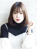 大人ガーリー内巻きボブ前髪あり◎ナチュラルブラウン◎髪質改善