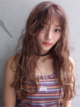 ボタニウム バイ アールサロン(BOTANIUM by RrSALON) 【BOTANIUM】ヌーディーベージュ×シースルバングカーリーロング