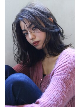 ブラン 栄(Blanc) 【Blanc/栄】大人ボブ_ネイビーカラー_斜めバングkr