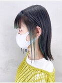 インナーグリーン_フェザーバングマッシュショート_ba335301