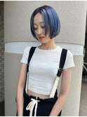 根元暗めネイビーカラー.