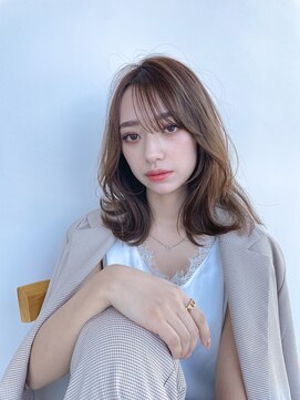 シェル 津山の手店(shel) 顔タイプ診断20代30代40代ミディアムレイヤーくびれヘア