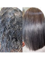 スリーク(SLEEK)&nbsp;髪質改善【縮毛矯正】SLEEK式　ビフォーアフター　表面