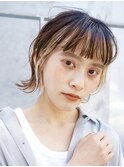 天神大名今泉ブリーチカラーインナーカラーイヤリングカラーボブ