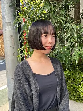 ヘアサロンガリカアオヤマ(hair salon Gallica aoyama) 小顔で可愛いショートボブ/前髪あり/黒髪