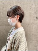 コンパクトショート/マッシュ/耳かけ/ミルキーブラウン