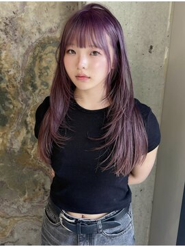 ソル ジングウマエ(SOL JINGUMAE) mayu//ピンクラベンダーグレージュ韓国風ハッシュレイヤーカット