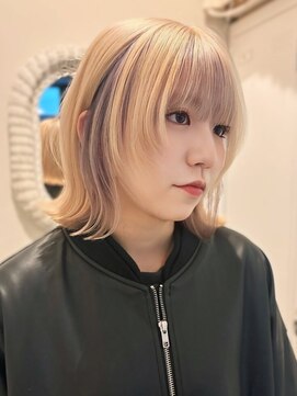 ブリーチ ハイトーン ダブルカラー ホワイトベージュ 10代20代