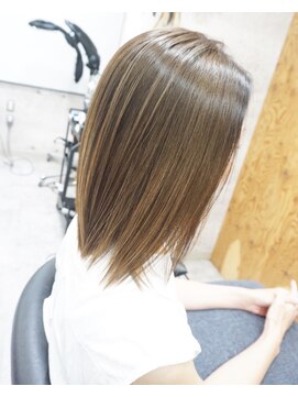 ヘアテリア リュウ 大塚(hair teria ryu) ブリーチなしハイライトグラデーション/ストレートボブ