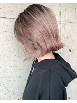 molt 麻生/レイヤーカット/ボブ/バレイヤージュ/ハイライト/海外ヘア 【モルト】 コントラストハイトーン ボブ