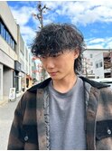 メンズパーマウルフカット波巻きスパイラルパーマケアパーマ