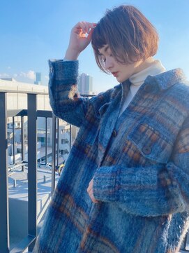ルービック 和歌山(Rubik's) 大人可愛いバングショート×ニュアンスパーマベージュ