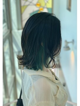トップヘアー 中庄店(TOP HAIR fuapua) 夏におすすめ!グリーンインナーカラー【りり】