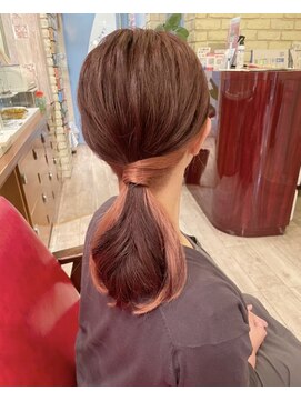 ドロップス ヘアー(Drops hair) 縁どりbaby pink