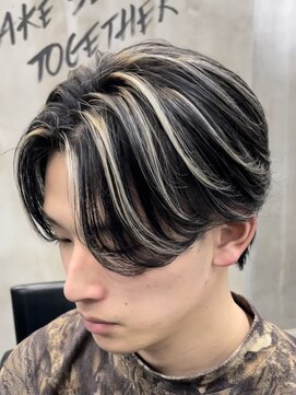 メンズヘアセンス 渋谷(MEN'S HAIR SENSE) 毛流れセンターパートハイライトカラー