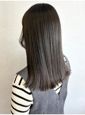 透明感ダークカラーオリーブグレージュ*外ハネセミロング
