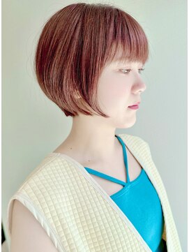 レヴ 草加店(LEV.) 切りっぱなしボブエアリーロング美髪ピンクブラウン