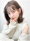 黒髪クラゲヘアーオリーブグレー小顔ココアベージュ