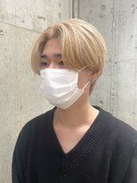 韓国風メンズミルクティーベージュダブルカラーハイトーンカラー
