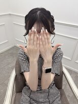 【ヘアメ】お嬢様っぽ＊ふわふわ編み込みツインお団子＊新井