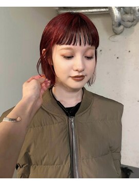 ノラ シブヤ(NORA) レッドブラウンブリーチカラー暖色カラー
