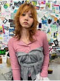 【artepelo】透け感オレンジ×レイヤーウルフ