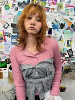 アルテペロ(arte pelo)&nbsp;【artepelo】透け感オレンジ×レイヤーウルフ