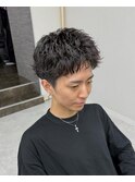 フェザーパーマサーフカール刈り上げセンターパート
