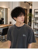 MEN's Baguz MEN'Sカット/ MEN'Sパーマ/ MEN'Sカラー 無造作ウェーブ韓国風メンズマッシュ束感ニュアンスパーマ